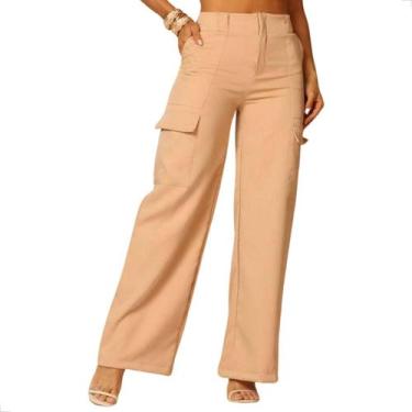 Imagem de Calça Alfaiataria com Bolso Lateral - Lunii, Bege, GG