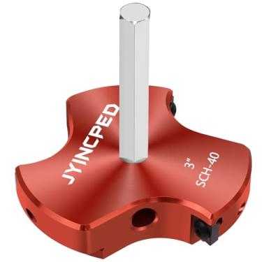 Imagem de JYINCPED Escareador de tubos de PVC de 7,6 cm com lâmina tripla, ferramenta de encanamento de proteção de soquete de encaixe de PVC, alargador de encaixe de tubo de plástico de 7,6 cm para cubo de