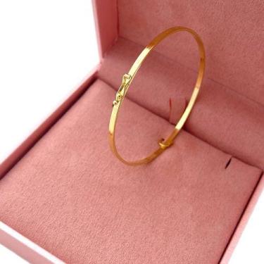 Imagem de Bracelete De Ouro 18k 750 Pulseira Feminina 2mm 17cm - FabrishopJoias
