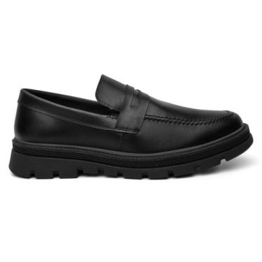 Imagem de Sapato Masculino Loafer Casual Confortável Elegante - Form's, Preto, 3