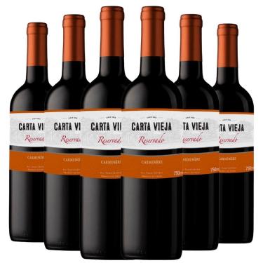 Imagem de Kit 6 Vinhos Carta Vieja Reservado Carménère