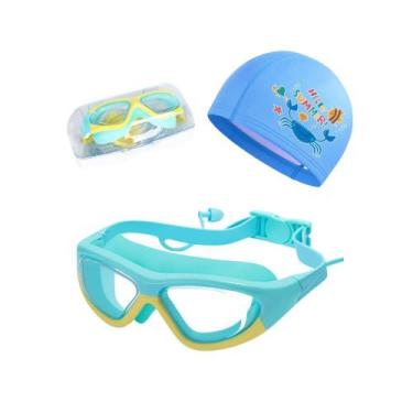 Imagem de Kit Óculos e Touca de Natação Infantil Hero Band Coleção Tibumm, Verde