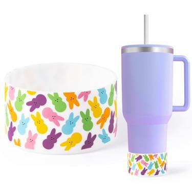 Imagem de R HORSE Bota de silicone Coelhinho da Páscoa para Stanley Cup 30 1,134 g, bota de silicone antiderrapante para Stanley IceFlow Flip 30 590 ml, Hydro Flask garrafas de água protetor inferior capa de