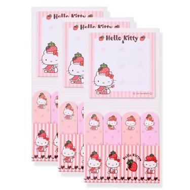 Imagem de San-Rio Sticky Notes Pacote com 3 - Notas adesivas Kawaii, blocos de notas autoadesivos de desenho fofo, artigos de papelaria de escritório, acessórios de mesa - Adesivo de alta qualidade para