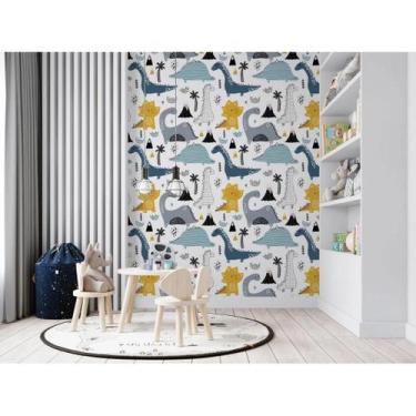 Imagem de Papel de Parede Auto Adesivo - Dinossauros Fofos - AloPapers, 4,00m de