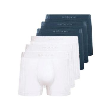 Imagem de Kit com 6 Cuecas Boxer Selene 11070-002//440 Colorido, Branco, EG