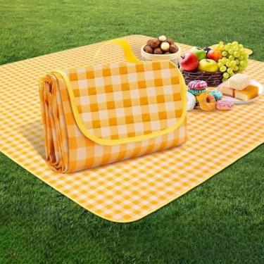 Imagem de Godely Cobertores de piquenique extragrandes ao ar livre, não irrita a pele, dobrável, tecido Oxford 600D, tapete para praia, primavera, verão, acampamento, festa de grama, caminhadas, viagens 203 x