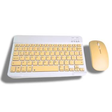 Imagem de Conjunto Teclado Com Mouse Bluetooth Sem Fio Coloridos Wireless - prim