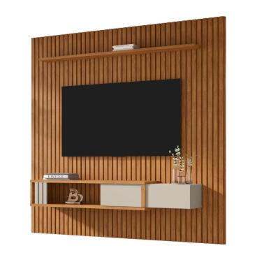 Imagem de Painel Ripado para Tv até 85 Polegadas Cancun Nature Off White 