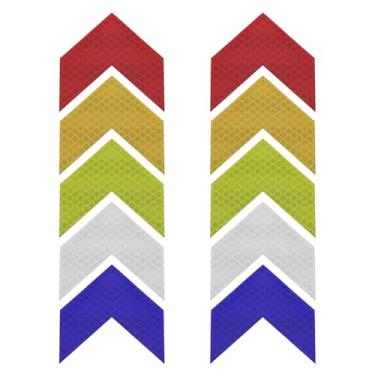 Imagem de XGNG 50 peças de adesivos refletivos de flecha colorida para motocicleta elétrica adesivos refletivos à prova d'água para capacetes, caixas de correio, cercas, mochilas, jaquetas, carros, caminhões