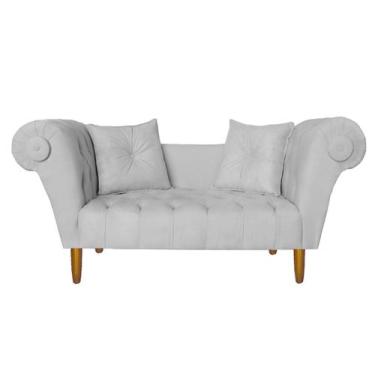 Imagem de Namoradeira Recamier Sofá Decorativo 02 Lugares Dubai Corano Branco - 