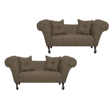 Imagem de Kit 02 Recamier Divã Namoradeira Dubai Belo Tok - Linho Marrom