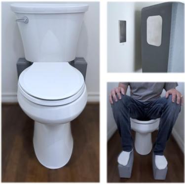 Imagem de Unblox - Apoio para os pés de vaso sanitário para adultos - discreto - fora do caminho - ímã à parede - agachamento - serve para todos os banheiros - serve para todos os tipos de corpo - Patente nº