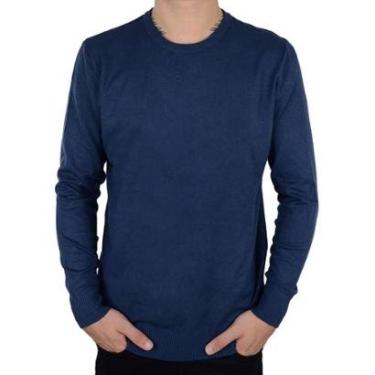 Imagem de Blusa Tricot Masculina Delkor Sueter Plus Size Marinho - 598-Masculino