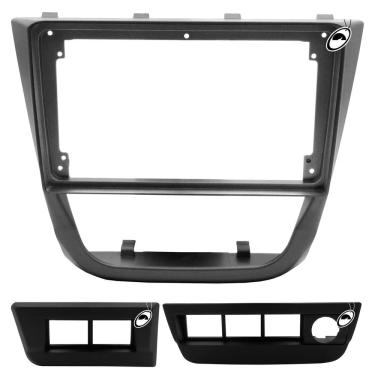 Imagem de Moldura De Painel 2 Din 9" Polegadas Vw Gol Saveiro Voyage G5 - Grafite