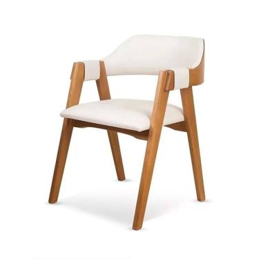 Imagem de Cadeira Dália de Madeira Maciça 60cm X 65cm Branco