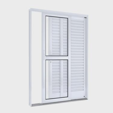 Imagem de Porta de Aço Balcão 215x150cm com Vidro 3 Folhas Facilita Lucasa