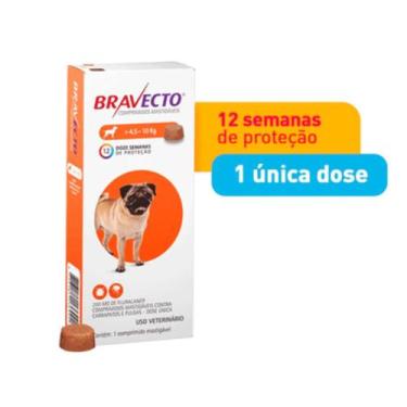 Imagem de Antipulgas e Carrapatos Bravecto 4,5 a 10 kg para Cães 250mg 1 comprim