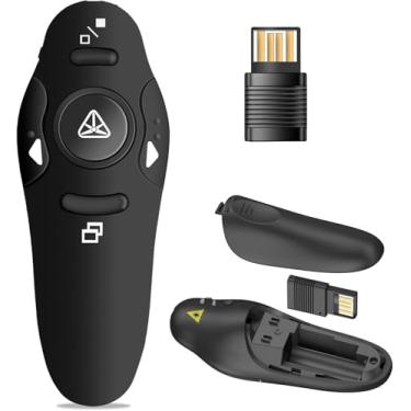 Imagem de Apresentador de Slides com Laser Vermelho Sem Fio USB – Caneta Passador PowerPoint com Controle Remoto para Aulas, Palestras, Reuniões e Congressos