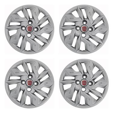 Imagem de Jogo de calotas 292cb-pta aro 14 cb cubo baixo prata + emblema de pape