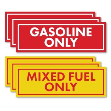 Imagem de 6 adesivos somente gasolina e combustível misto para tanque de combustível | Decalques adesivos à prova de intempéries para caminhões, tratores, latas de combustível, tampas de gás