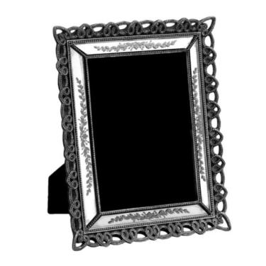 Imagem de Porta Retrato Resina Prata 18x13cm Entrelaçado