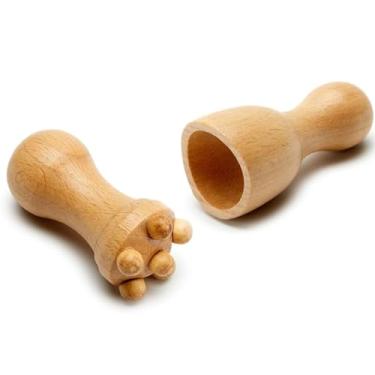 Imagem de Copo facial de madeira, 2 peças de massagem portátil para emagrecimento facial, drenagem linfática, massageador facial, terapia de madeira, ferramentas para esculpir o corpo, copo de Maderoterapia