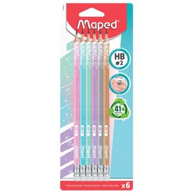 Imagem de Lápis preto Nr.2 com borracha Glitter 6 unid 852000 - Maped