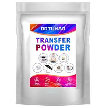 Imagem de DOTUHAO Pó DTF, pó de transferência DTF preto de 500 g, pó de sublimação com 2 colheres para roupas coloridas, pó adesivo DTF Hot Melt para todas as impressoras DTF e DTG (preto, 500 g)