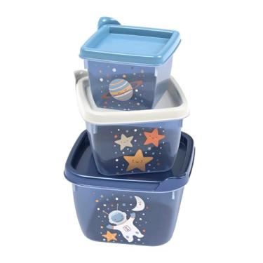 Imagem de Kit 3 Potes Infantil Menino Menina Papinha Lanche Bpa Free (Astronauta)