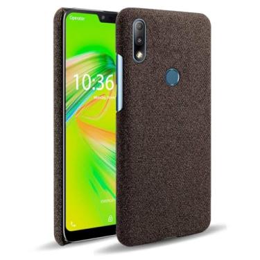 Imagem de Capa para ASUS Zenfone Zb634kl,Capa desenhada em lona,Case Protetora Ultrafina com Empunhadura Macia,Design em Tecido Antichoque e Antiarranhões-Brown
