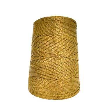 Imagem de Fio nautico 500g 3mm 500m cores Linha Rabo rato bolsa corda cordão polipropileno croche trico cone (Mostarda)