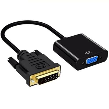 Imagem de DBEIXIWEI Adaptador de cabo DVI para VGA 25 pinos DVI-D macho para VGA fêmea de 15 pinos conversor HD 1080P para projetor de exibição PC Extend
