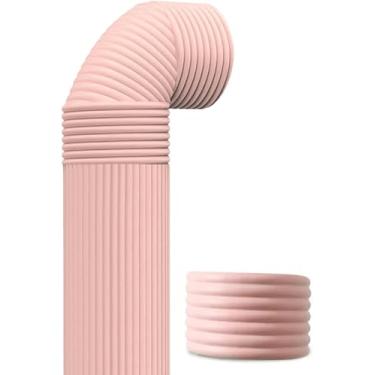 Imagem de LGEOELIAS Fita adesiva de envoltório de cachimbo marrom branco rosa, capas de isolamento macio ocultador de tubo para extrator de banheiro, tubos de ventilação, secadora de roupas, tubos de exaustor