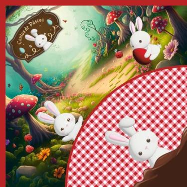 Imagem de Embalagem para OVO de Páscoa 32X32CM Contos de Páscoa Vermelho Pacote 