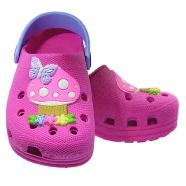 Imagem de Babuche Cogumelo Infantil Menina Pink Leve para o Dia a Dia - Dulupé C