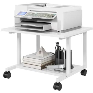 Imagem de Livofloral Suporte para impressora sob a mesa, mesa de impressora de 51 x 40 cm para escritório em casa, carrinho de impressora com rodas e prateleira de armazenamento, carrinho de impressoras