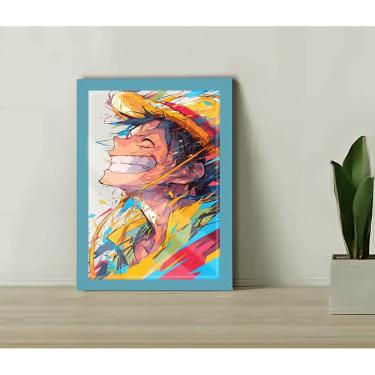 Imagem de Quadro Decorativo One Piece Pop Art + Vidro 33x25 Sala Estar