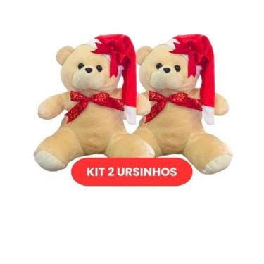 Imagem de Urso De Natal Ursinho Pelúcia Decoração De Natal 2 Uni - POIT&POIT