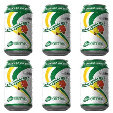 Imagem de Refrigerante de Caju São Geraldo 350ml - Kit 6 Latas Cajuína