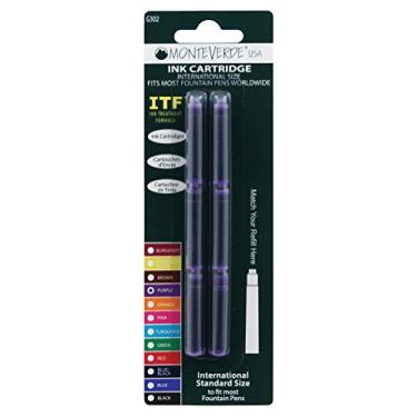 Imagem de Monteverde Cartucho de tamanho internacional para canetas-tinteiro, roxo, 6 por pacote (G302PL)