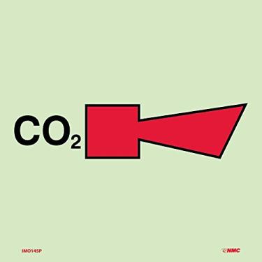 Imagem de NMC National Marker Corp. IMO145P IMO, símbolo, buzina de alarme de incêndio Co2, 15 cm x 15 cm, vinil brilhante laminado