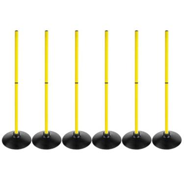 Imagem de ASENVER Conjunto de bastões de agilidade de futebol destacáveis, postes de slalom de treinamento esportivo com base de borracha (3,3 pés, pacote com 6)