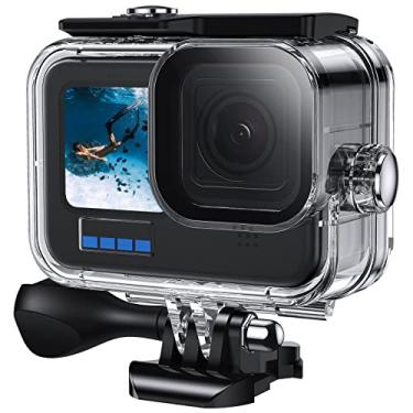 Imagem de Capa à prova d'água para GoPro Hero 10/9 preta, 60 m, capa protetora subaquática de mergulho com acessórios de suporte para câmera de ação Go Pro Hero10 Hero9