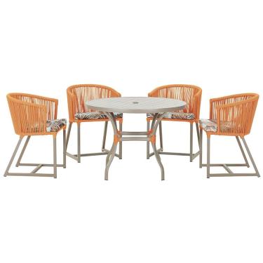 Imagem de  Mesa com 4 Cadeiras de Jantar Roma 100cm e Noronha em Aluminío