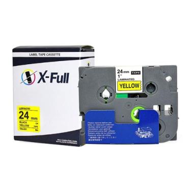 Imagem de Fita para Rotulador Eletrônico 24mm x 8m Amarelo/Preto Marca X-Full Re