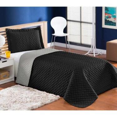 Imagem de Cobre Leito Solteiro Pati 3pçs Costurado - Paulo Cezar Enxovais,  Cinz