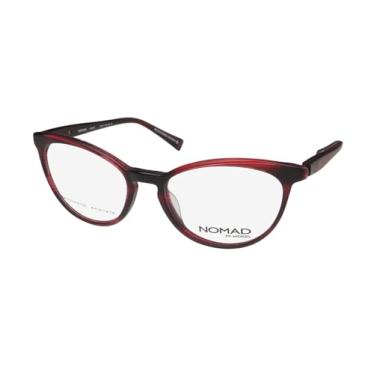 Imagem de NOMAD 40037n Lentes em formato de olho de gato premium feitas à mão acetato francês designer de moda armação de óculos/óculos [50-17-135, havana borgonha], Havana Burgundy, 50-17-135