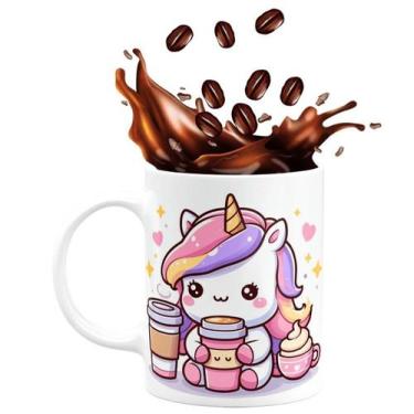 Imagem de Caneca de Porcelana Unicórnio Cute 325ml Coffee Face - PRMUG