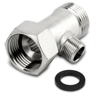 Imagem de Adaptador Bidê T, adaptador de 3 vias ou conector Tee (15/16 ″ x 15/16 ″ x 9/16 ″ ou 7/8 ″ x 7/8 ″ x 3/8 pol.), acessório de bidê para vaso sanitário